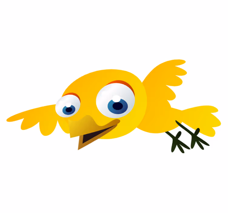 Kids carpet yellow flying bird design - TenStickers