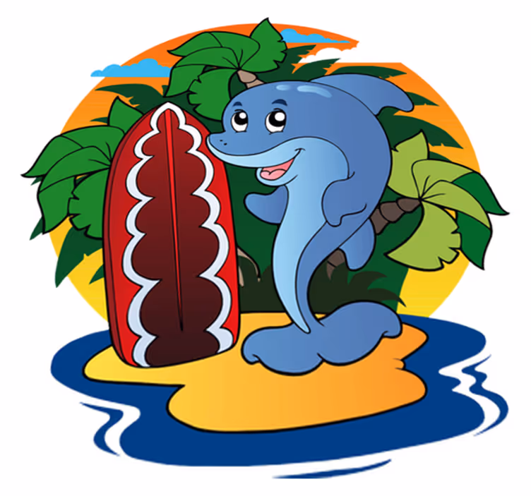 Kids carpet surfing dolphin - TenStickers