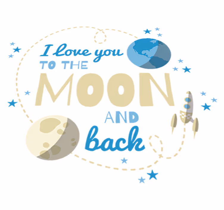 Kids carpet love you to the moon and back - TenStickers