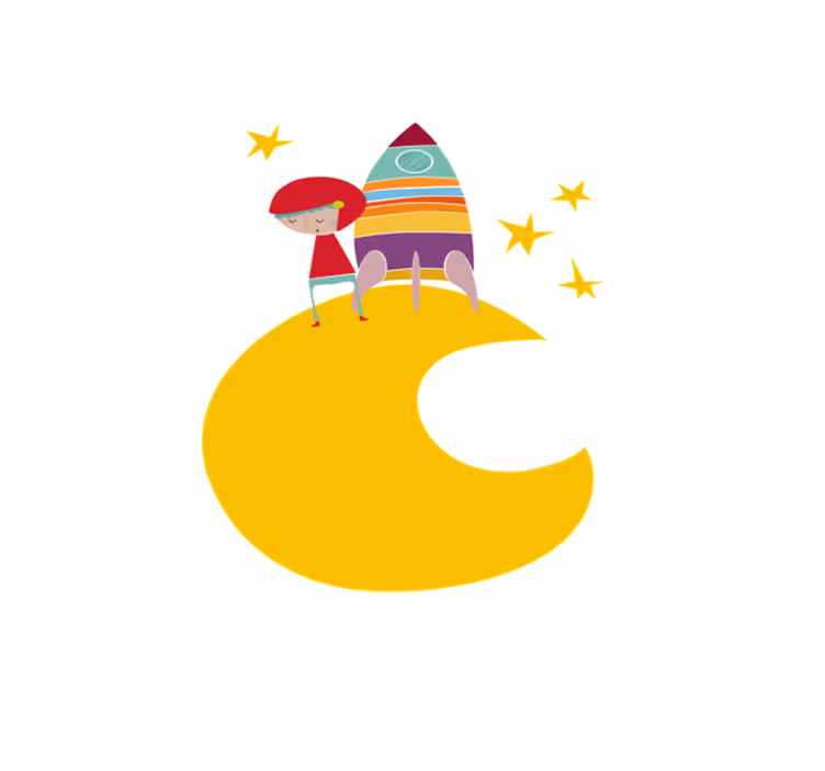 Kids carpet rocket on the moon - TenStickers