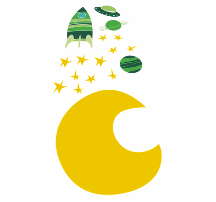 Kids carpet space-themed green stickers - TenStickers