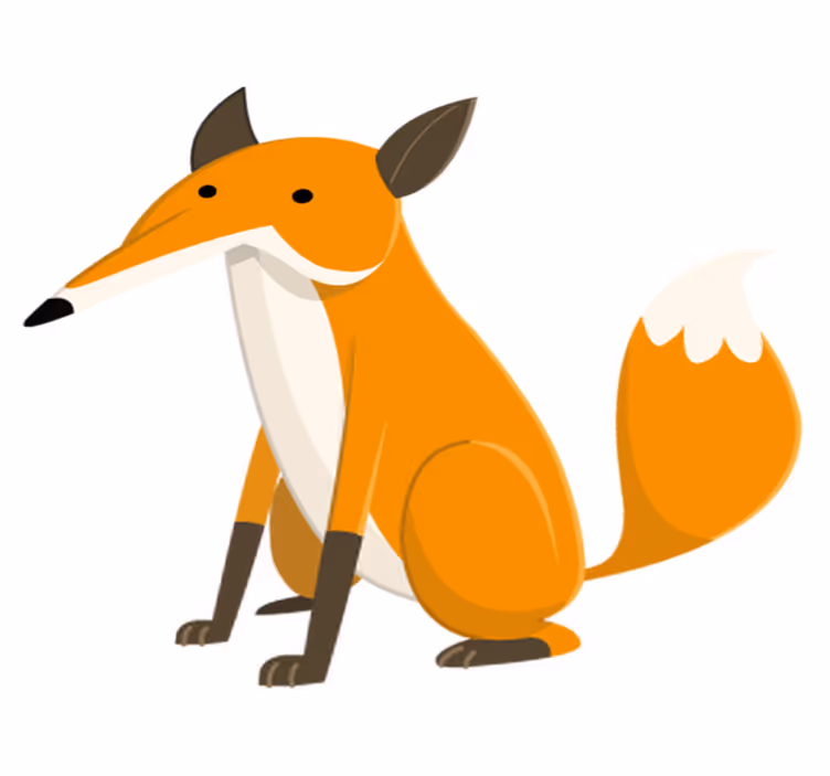 Kids carpet simple fox sitting - TenStickers