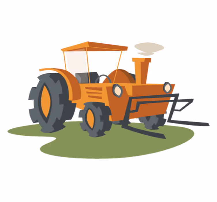 Kids carpet orange tractor - TenStickers