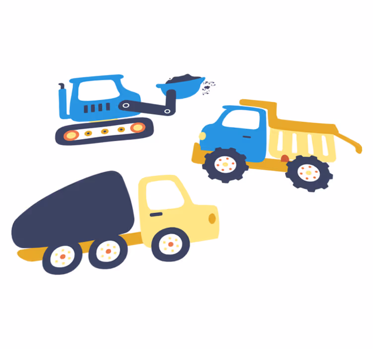 Kids carpet with excavator symbols - TenStickers