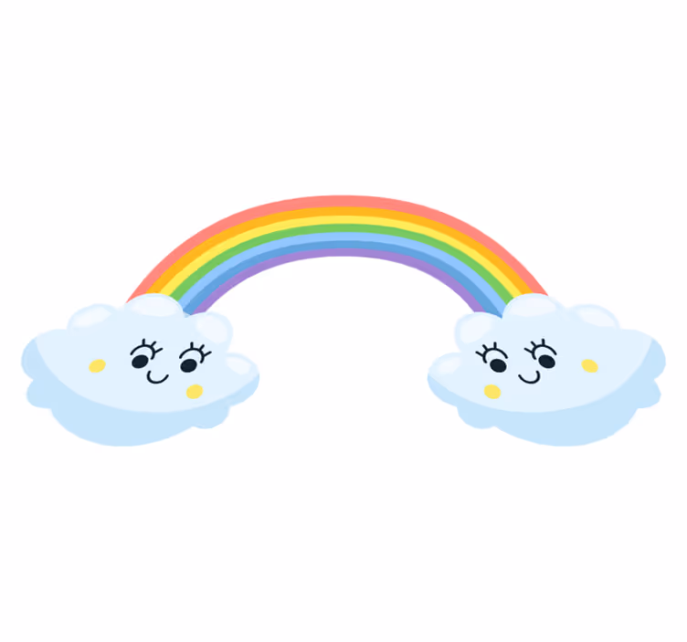 Kids carpet cute clouds and rainbow friends - TenStickers