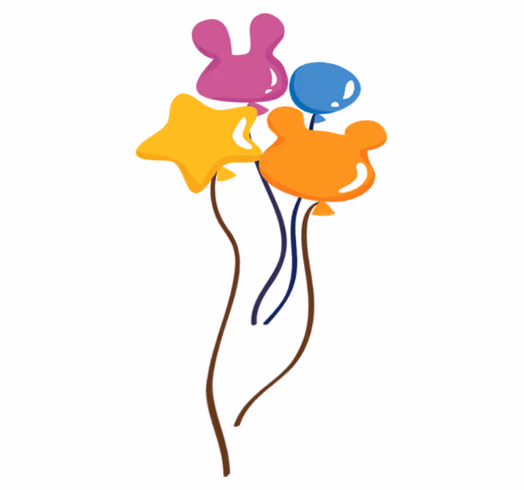 Kids carpet with animal shaped balloons - TenStickers