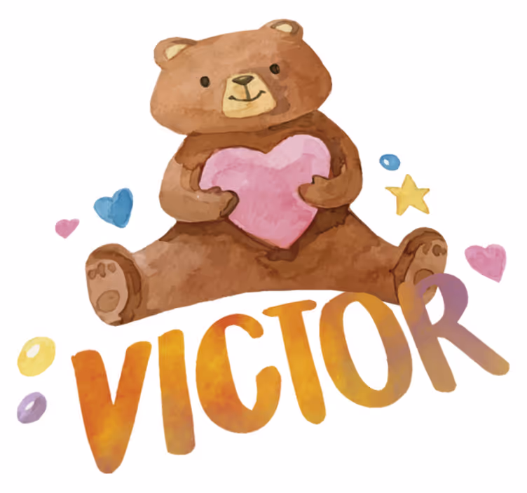 Kids carpet with heart plush bear - TenStickers