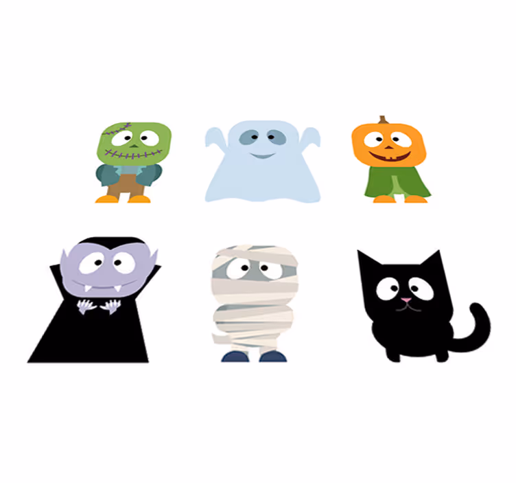 Kids carpet halloween monster stickers - TenStickers