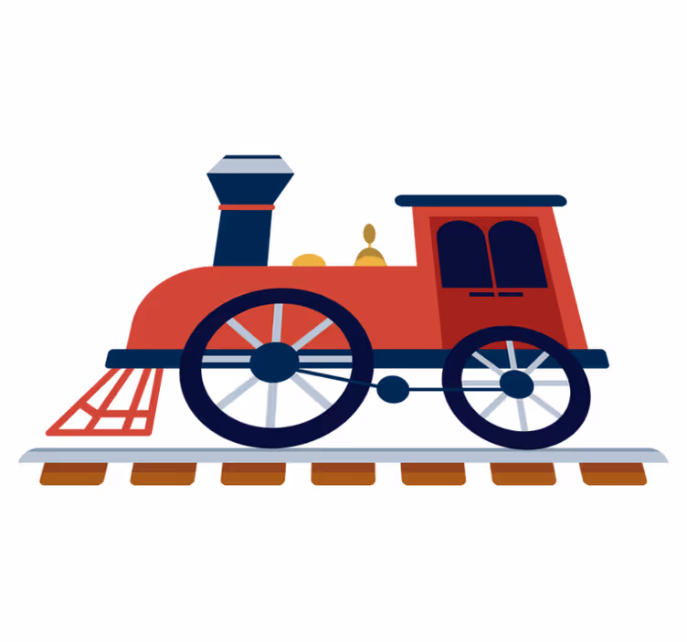 Kids carpet old red train design - TenStickers