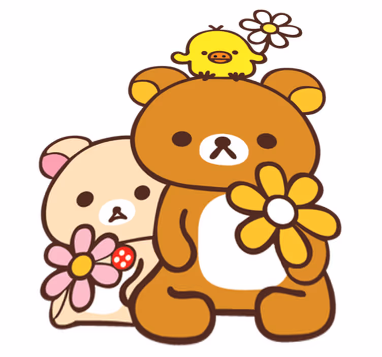 Kids carpet baby bears with bird design - TenStickers