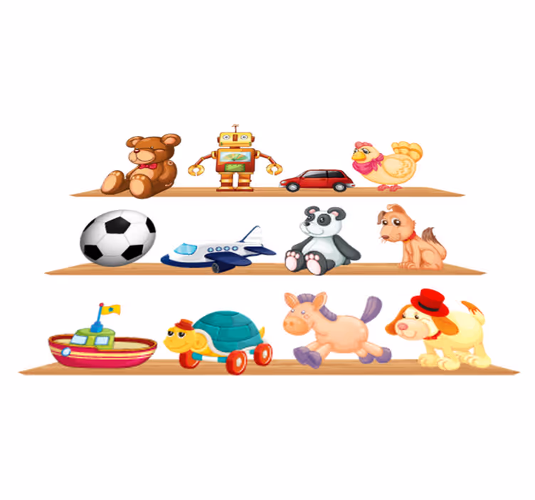 Kids carpet with toy storage shelves - TenStickers