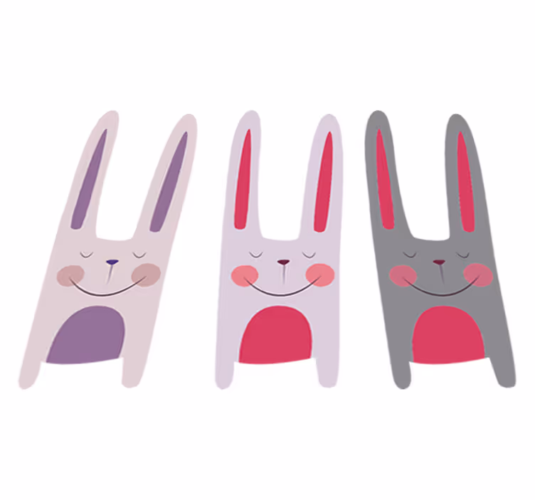 Kids carpet three happy rabbits - TenStickers