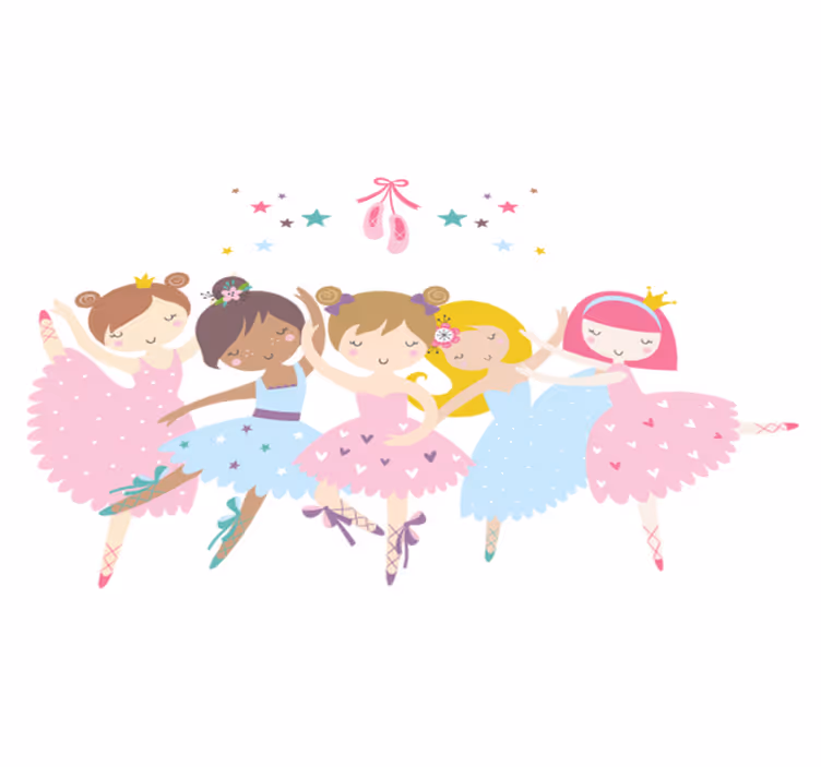 Kids carpet with colorful ballet stars illustration - TenStickers