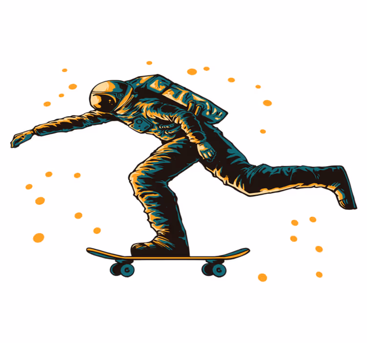 Kids carpet astronaut skateboarding design - TenStickers