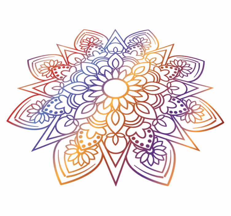 Vivid fiery mandala bedroom carpet - TenStickers