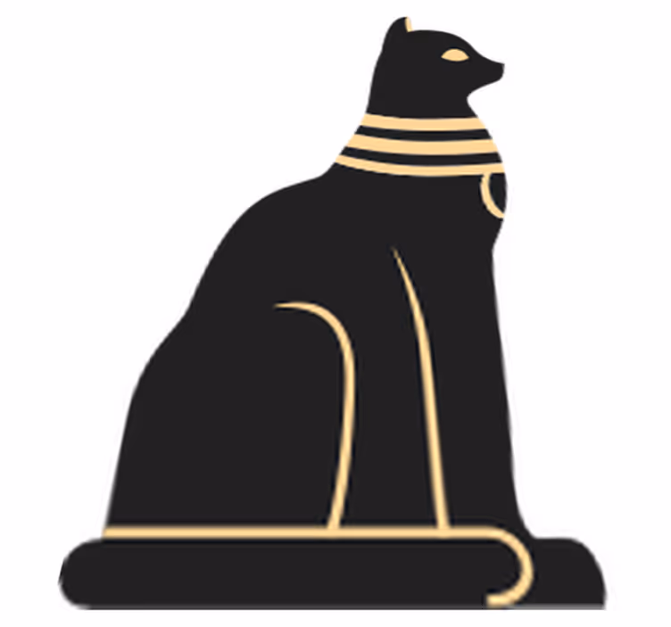Bedroom carpet featuring egyptian cat design - TenStickers