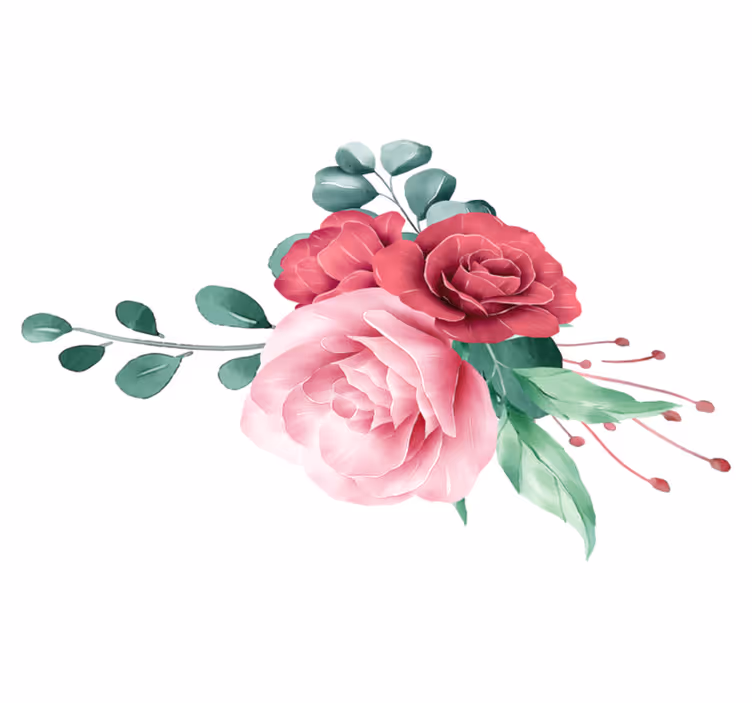 Bedroom carpet peony bouquet - TenStickers