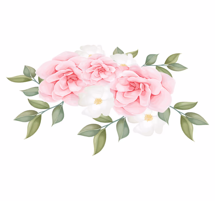 Elegant pink floral bedroom carpet - TenStickers