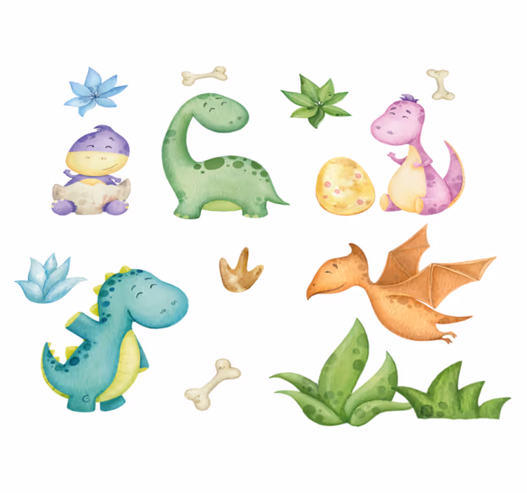 Nordic dinosaur bedroom carpet - TenStickers