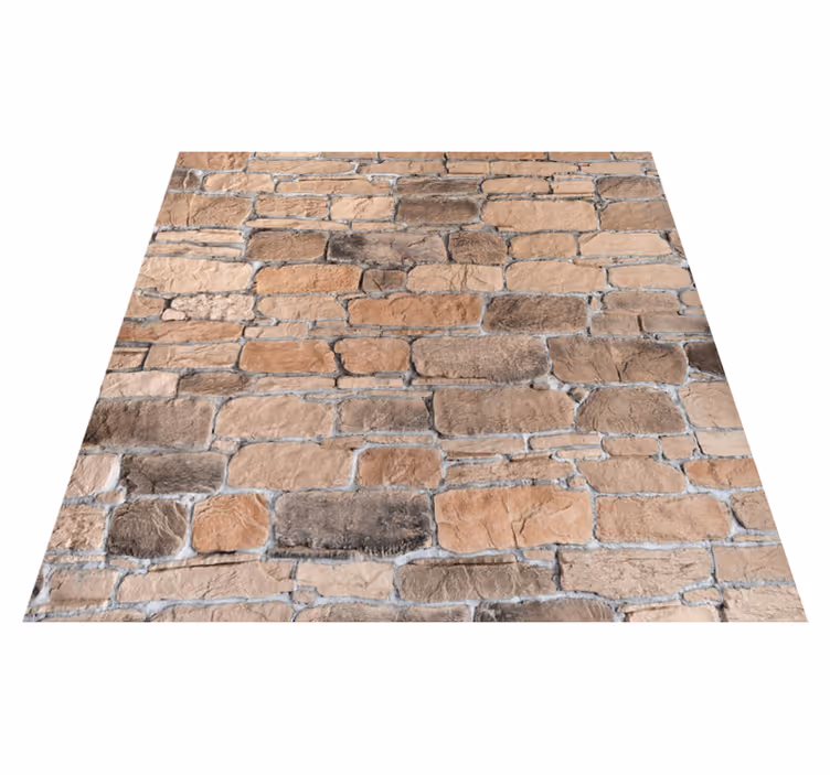 Bedroom carpet in light brown stone brick pattern - TenStickers