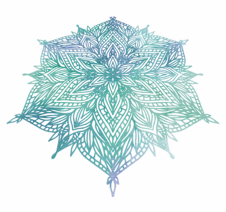 Turquoise mandala bedroom carpet - TenStickers