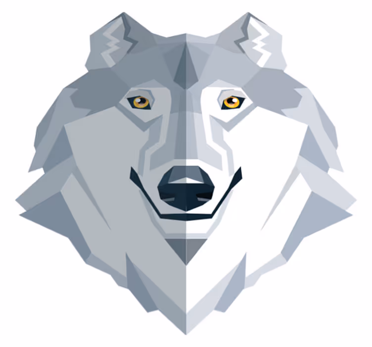 Bedroom carpet featuring abstract wolf design - TenStickers
