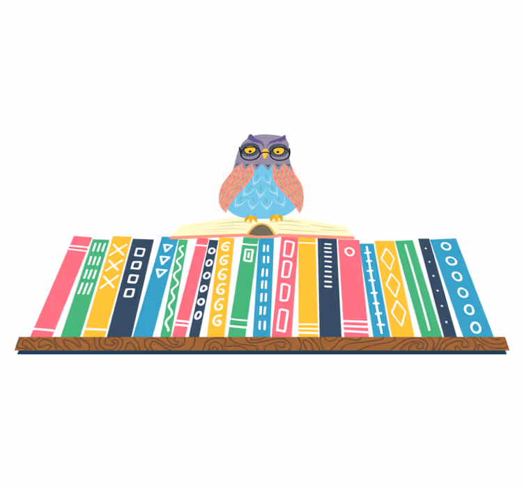 Bedroom carpet cartoon owl with glasses - TenStickers