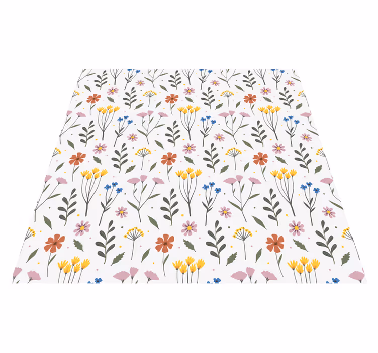 Bedroom carpet with multicolor flower garden pattern - TenStickers