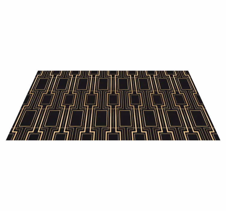 Bedroom carpet with golden and black design - TenStickers