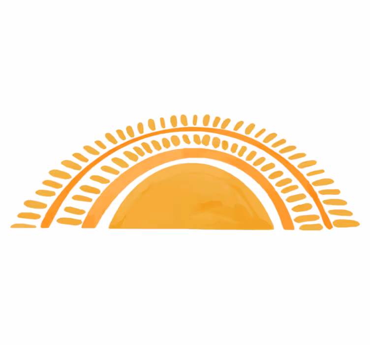 Bedroom carpet with drawn yellow sun design - TenStickers