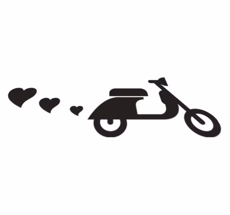 Bedroom carpet with motorbikes and hearts - TenStickers