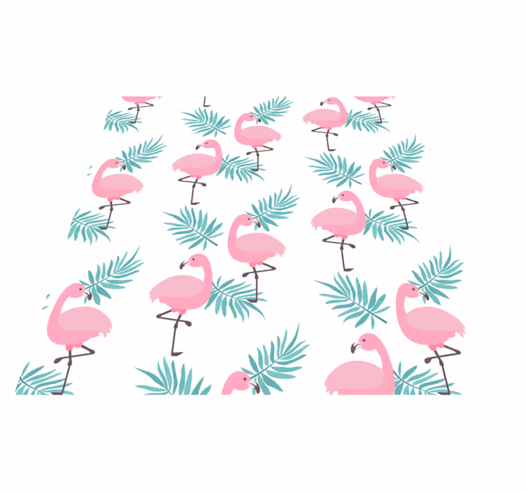 Bedroom carpet in tropical flamenco pattern - TenStickers