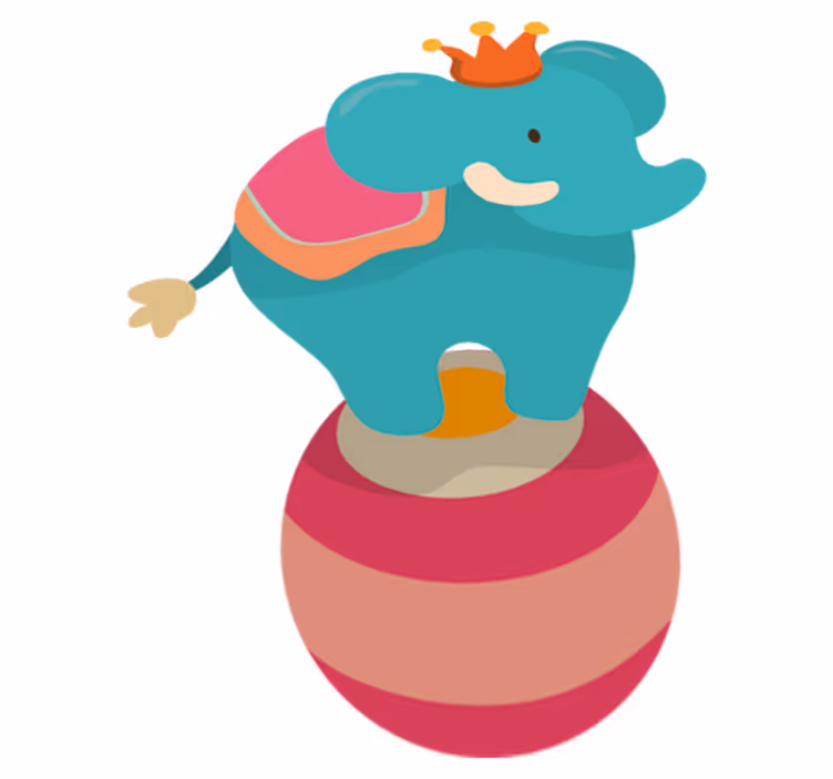 Kids carpet balancing elephant design - TenStickers