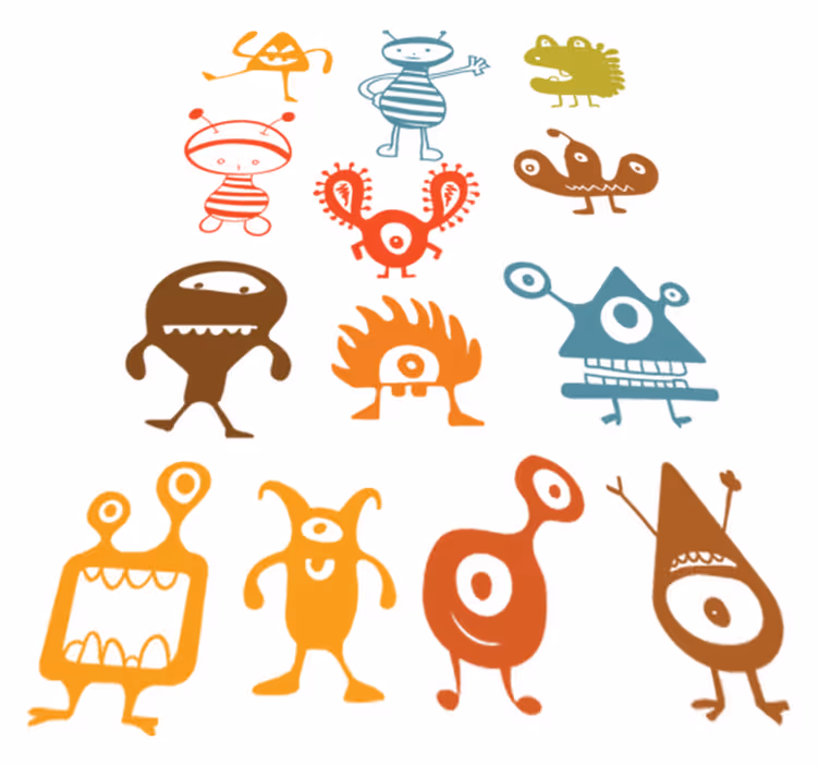 Kids carpet colorful aliens design - TenStickers