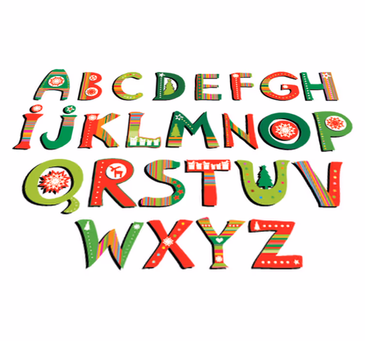 Kids carpet green and red alphabet design - TenStickers