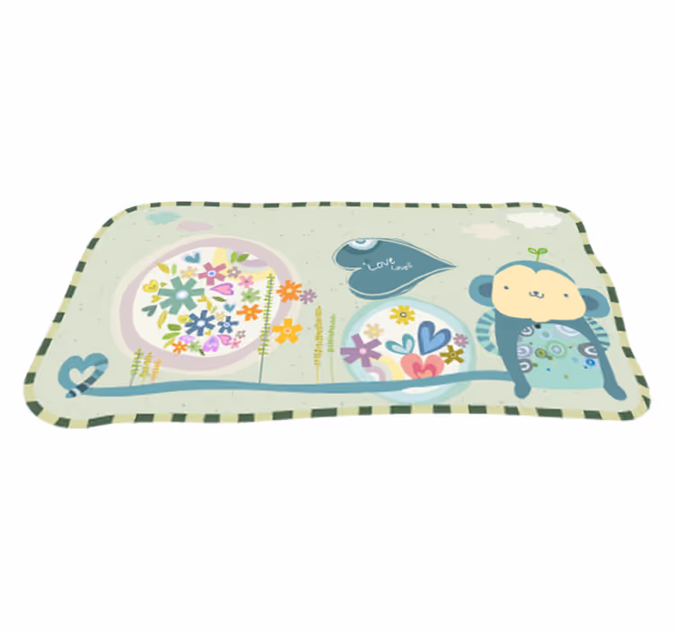 Kids carpet with framed monkey design - TenStickers