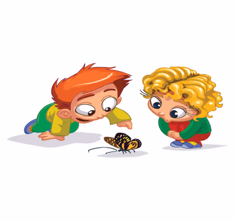 Kids carpet curious kids vinyl rug - TenStickers