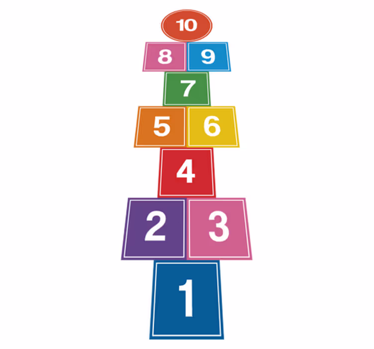 Colorful hopscotch game rug - TenStickers