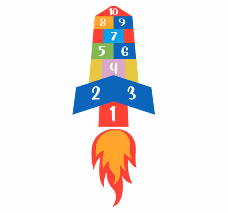 Game rug hopscotch rocket - TenStickers