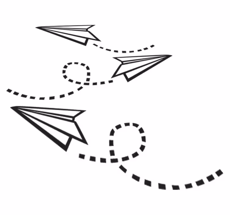 Game rug paper airplane wall decal - TenStickers