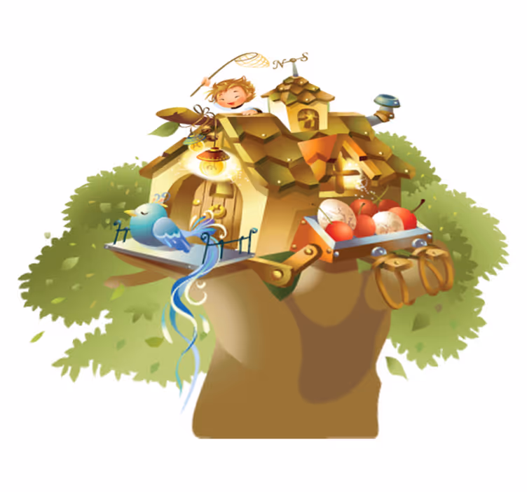 Game rug tree house illustration for kids - TenStickers