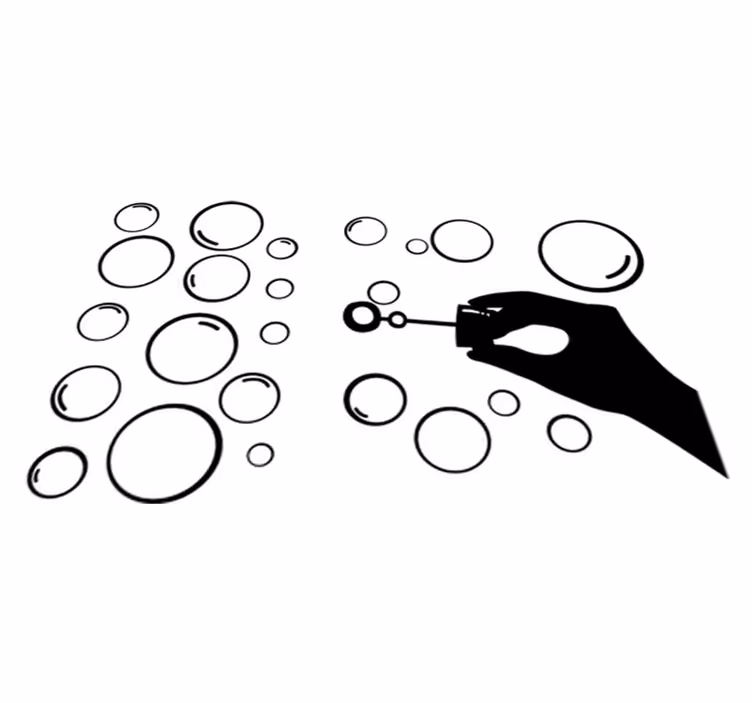 Game rug bubble hand silhouette vinyl decal - TenStickers