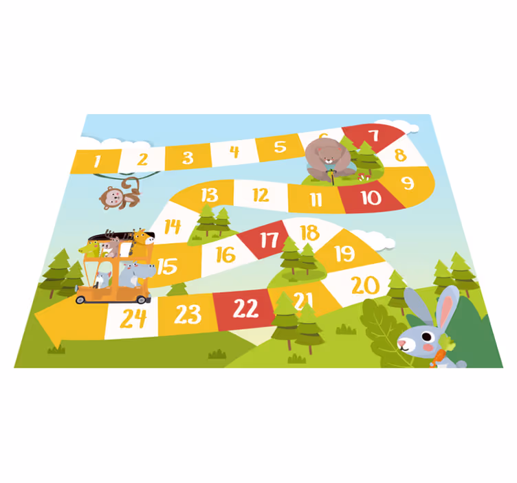 Game rug wildlife board game cartoon design - TenStickers