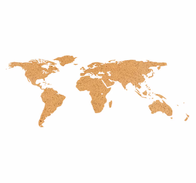 Map rug world map cork decorative vinyl - TenStickers