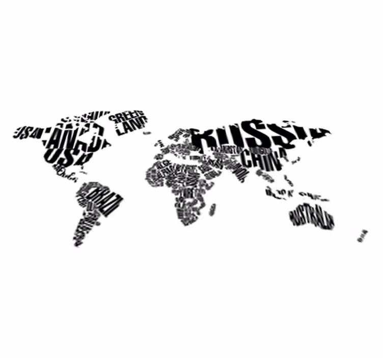 Map rug world map with country names - TenStickers