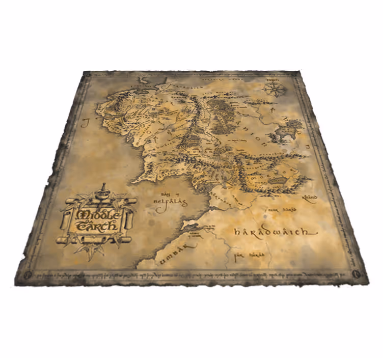 Map rug middle earth decorative vinyl map - TenStickers