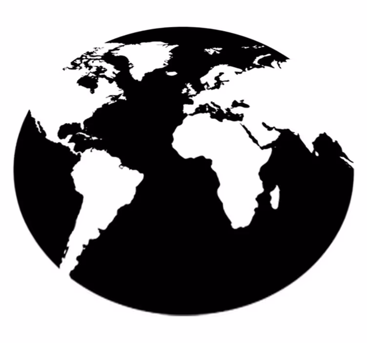 Map rug world map circle decor adhesive - TenStickers