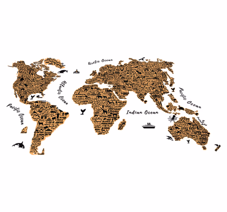 Map rug world map with text profile design - TenStickers