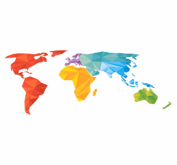 Map rug geometric world map vinyl wall decor - TenStickers