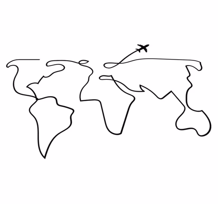 Map rug world map airplane design - TenStickers